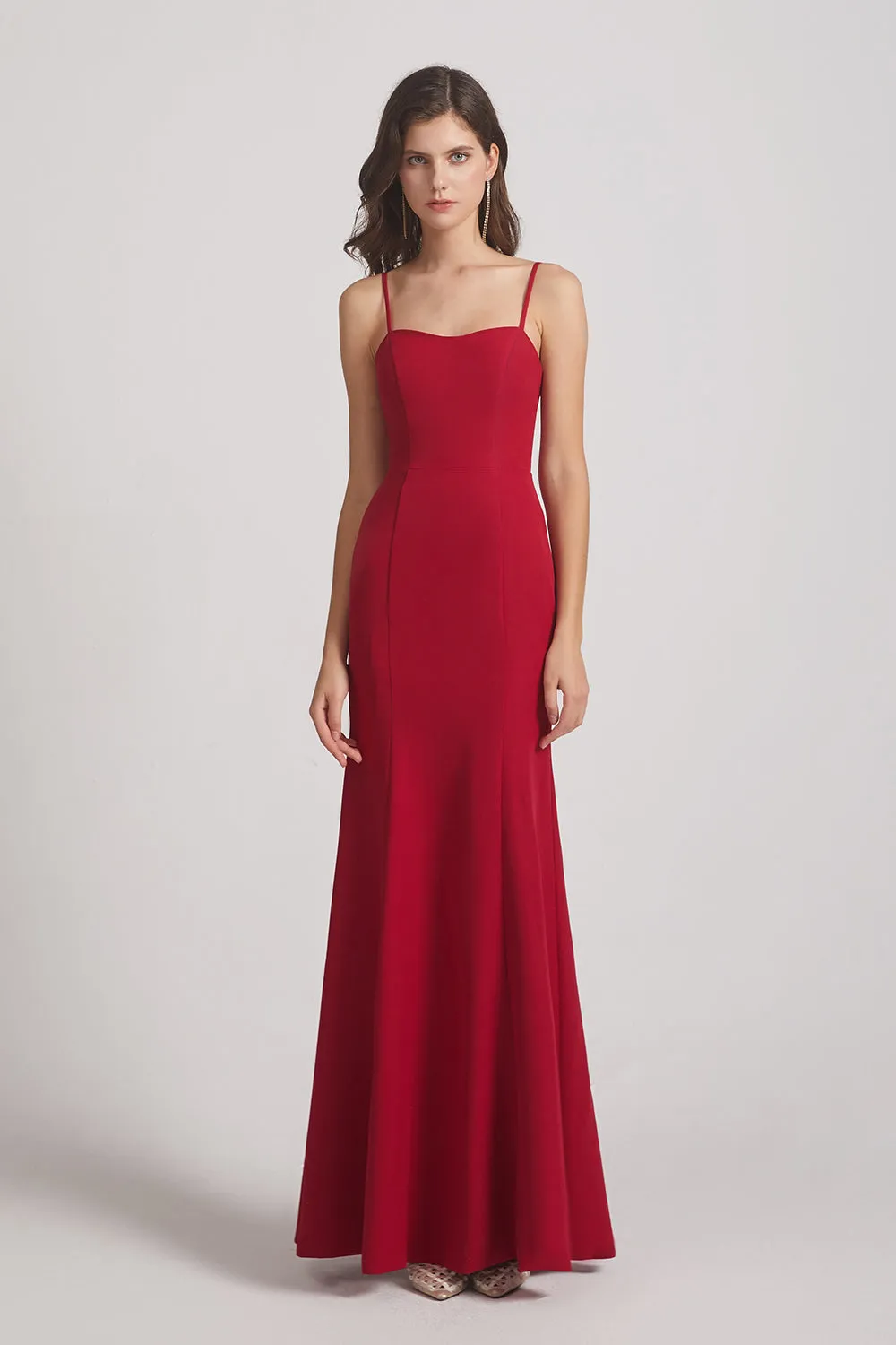 Spaghetti Straps Sweetheart Trumpet Evening Gown (AF0033)