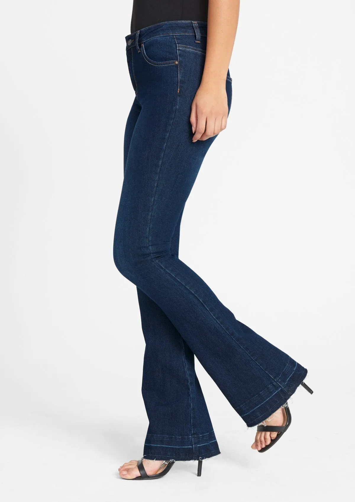 Tall High Waist Raw Edge Flare Jeans