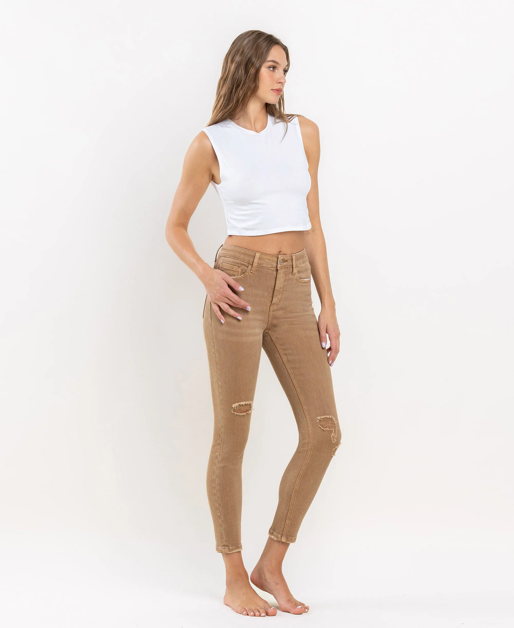 Tannin - High Rise Crop Skinny Jeans