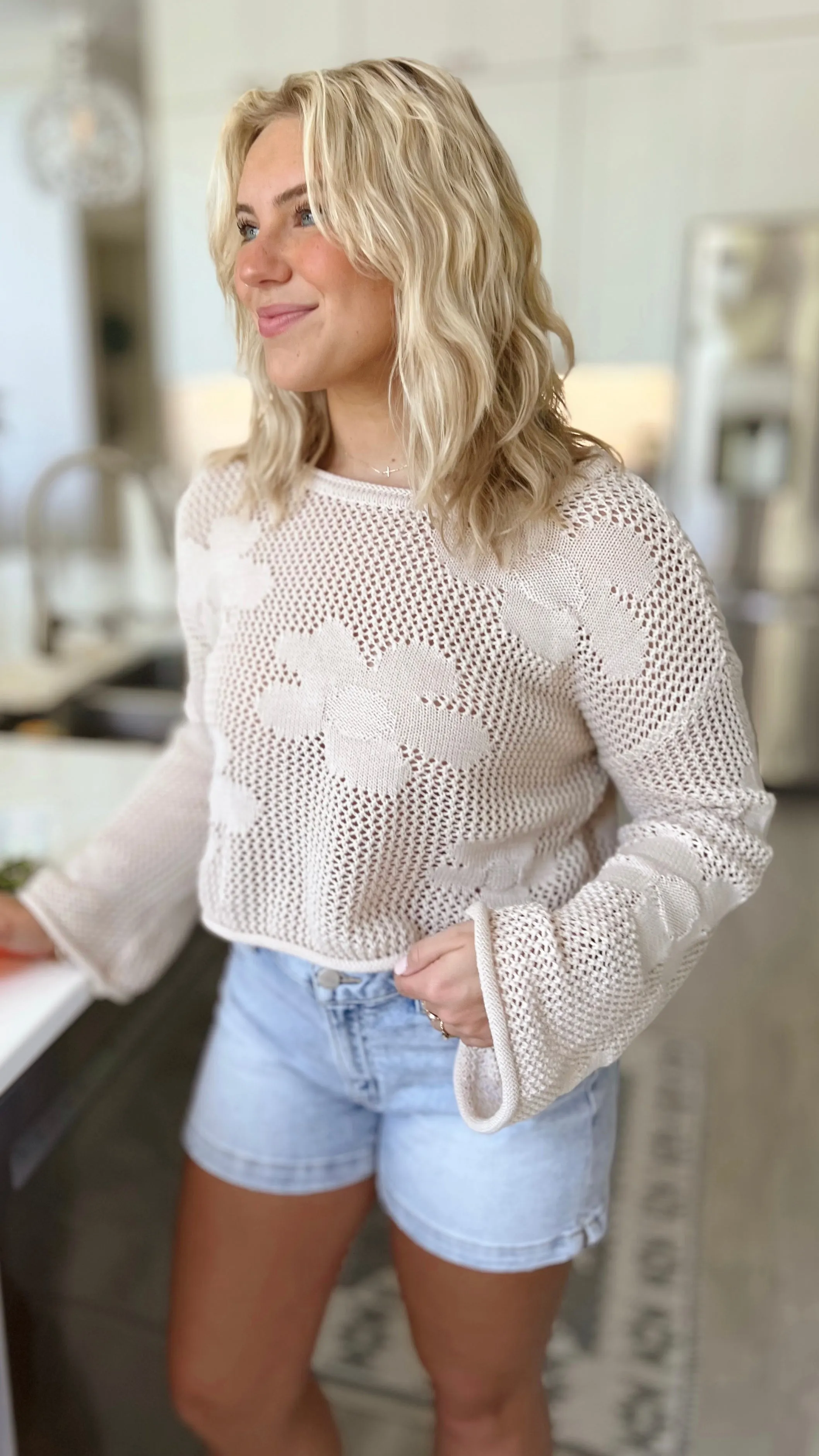 The Flower Power Crochet Sweater