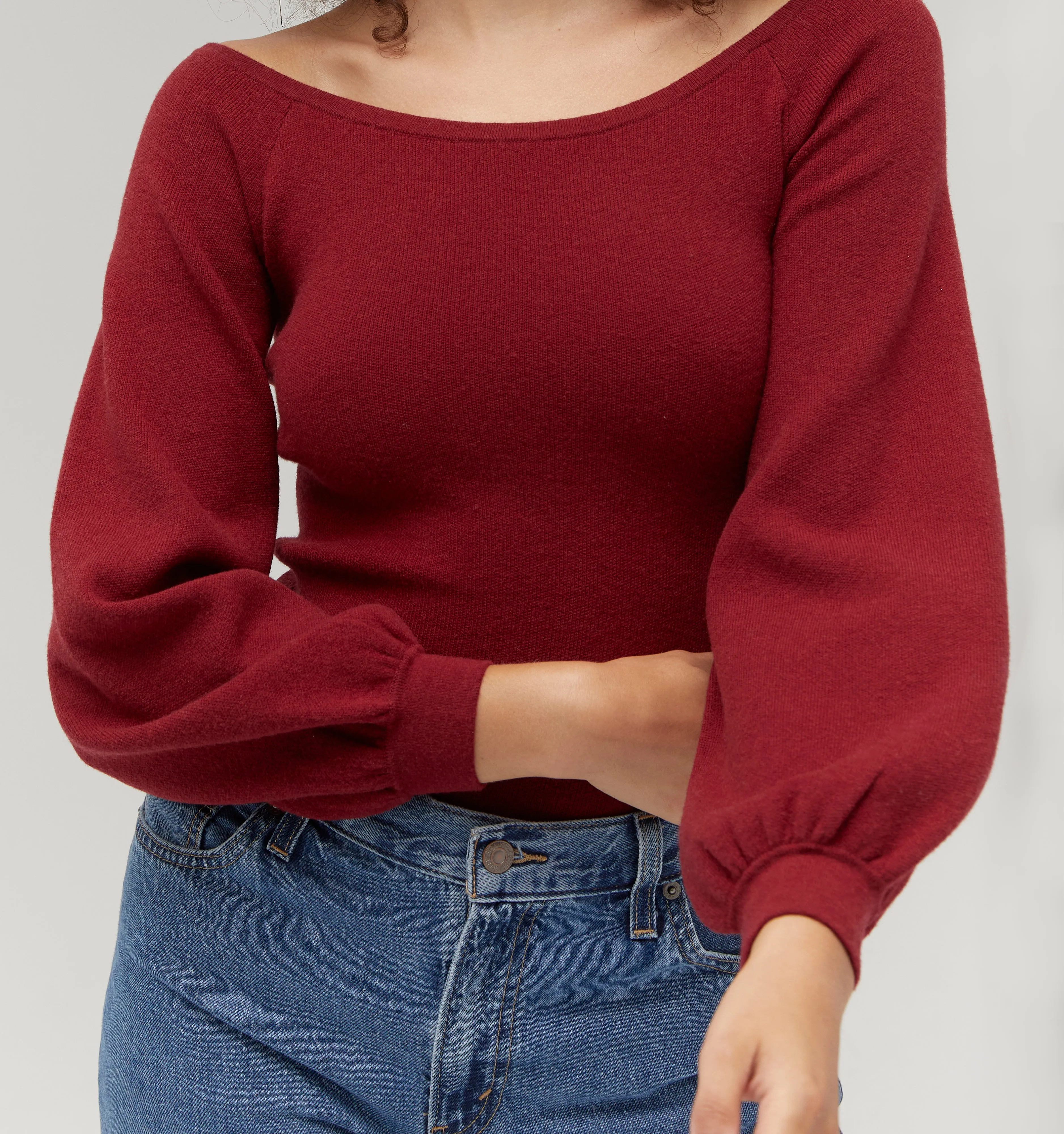 The Maude Sweater - Dark Cherry