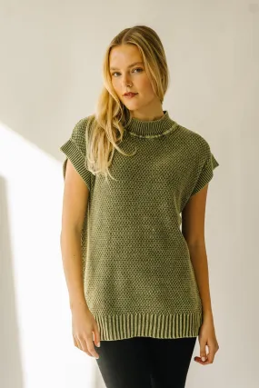 The Skandia Cap Sleeve Sweater in Olive Green