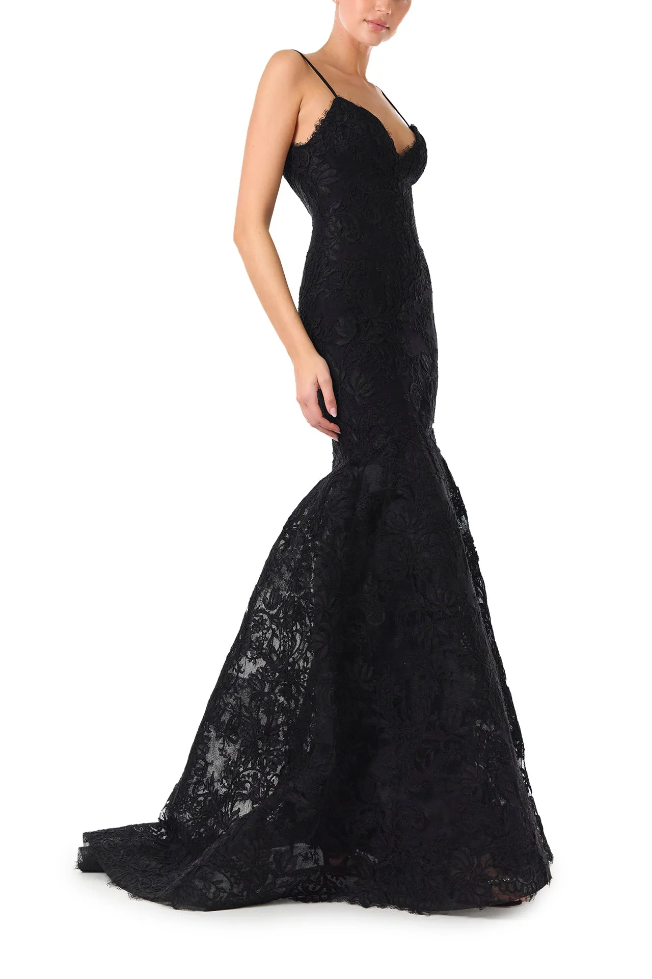 V-Neck Gown With Trumpet Skirt