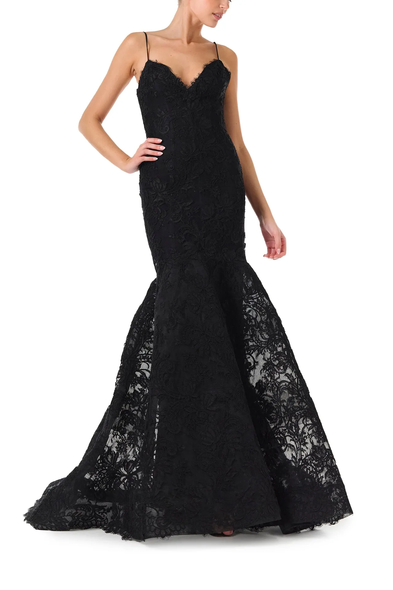 V-Neck Gown With Trumpet Skirt