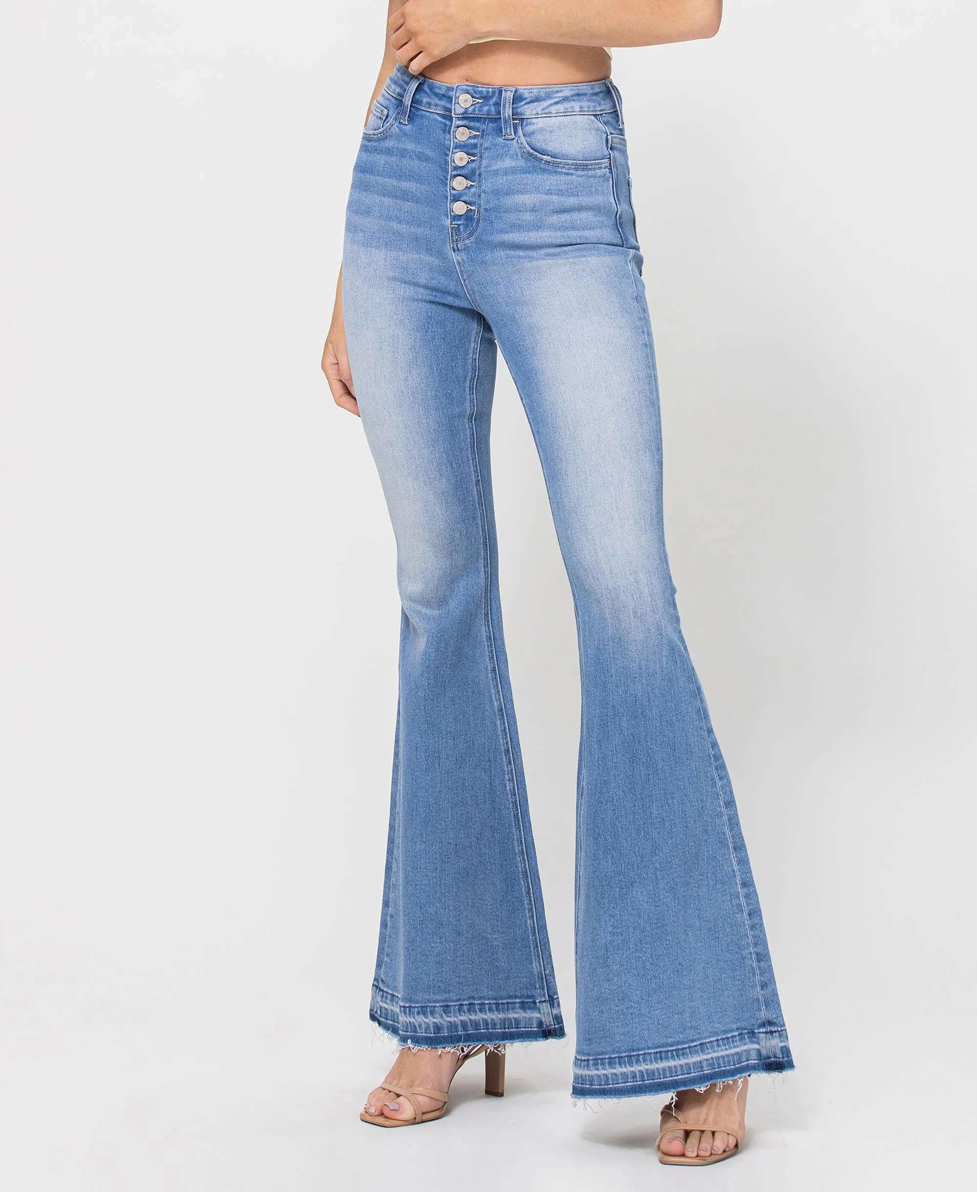 Valentine - Super High Rise Button Fly Flare Jeans