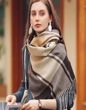 WINTER THICKENED WARM TASSEL SHAWL SCARF