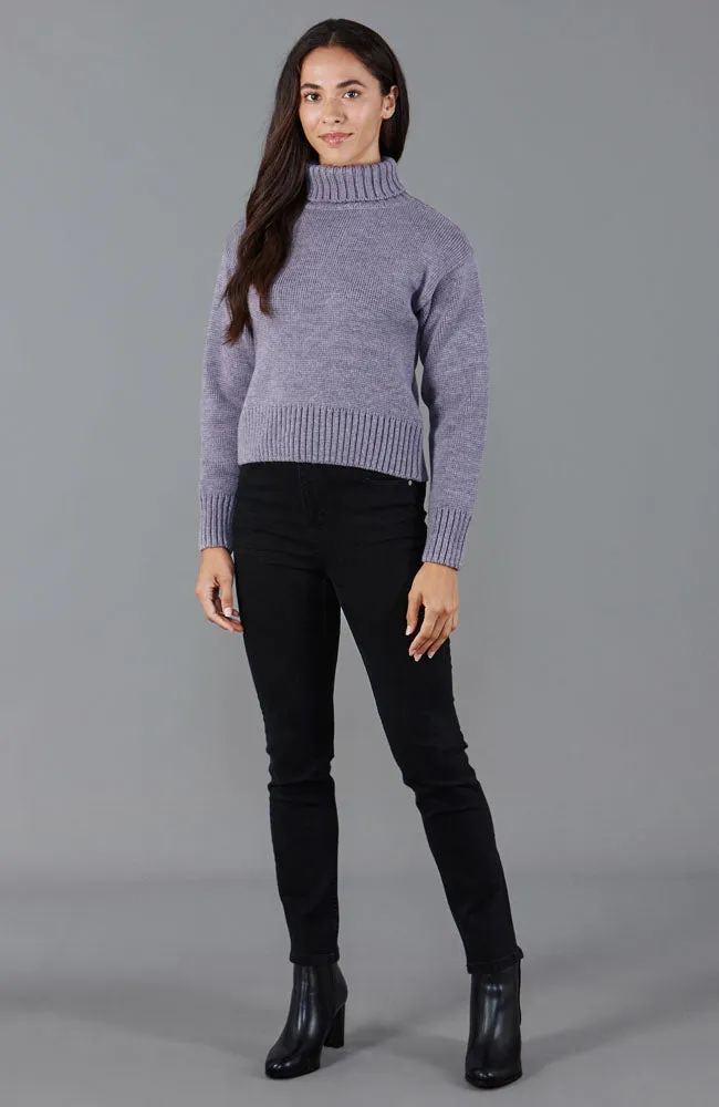 Womens Chunky Merino Wool Cropped Submariner Jumper