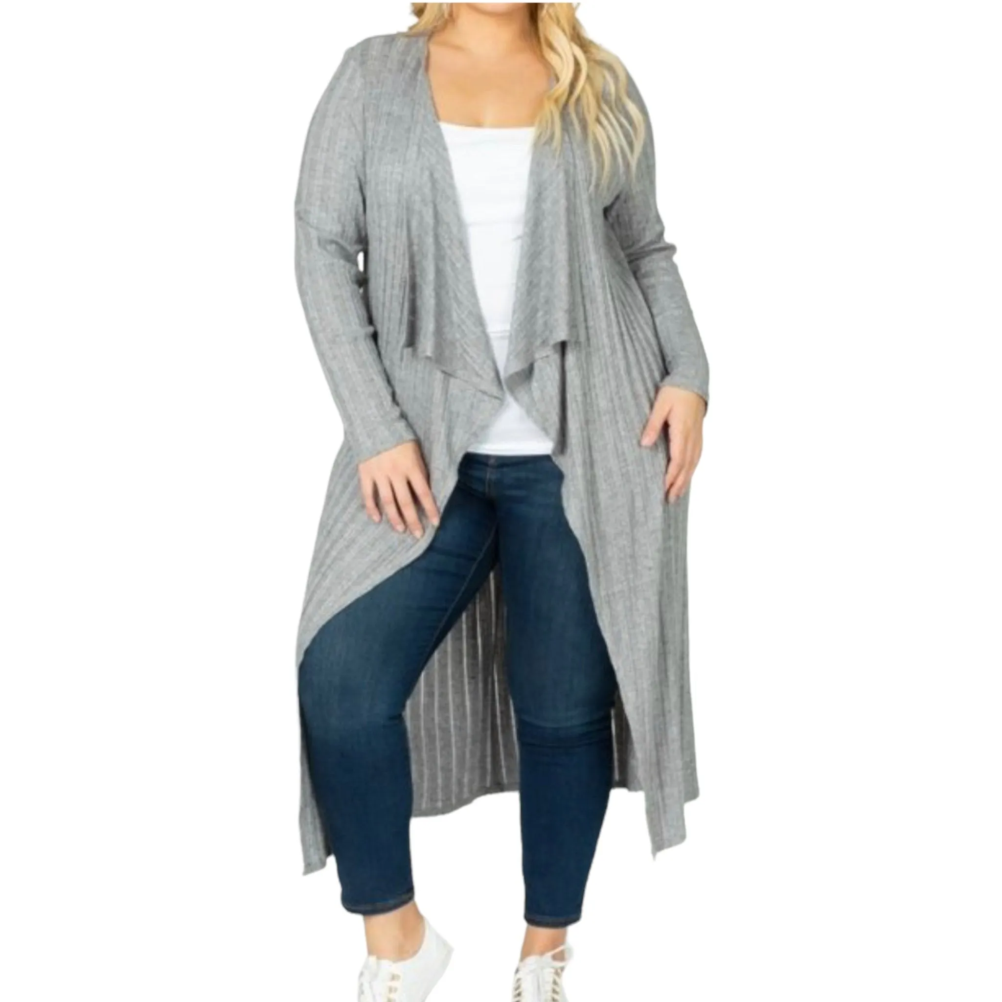 Women’s Long Sleeve Knotted Back Midi Cardigan