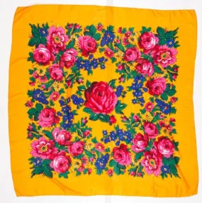 XL Orange Floral Scarf