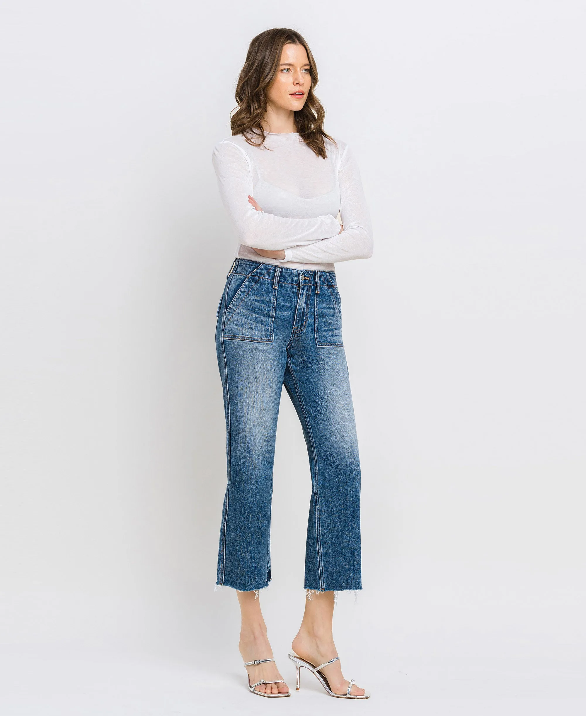 Yacht - High Rise Crop Utility Straight Jeans